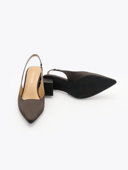 Roberto Rosso Pia Sling-back Satin Kaffe